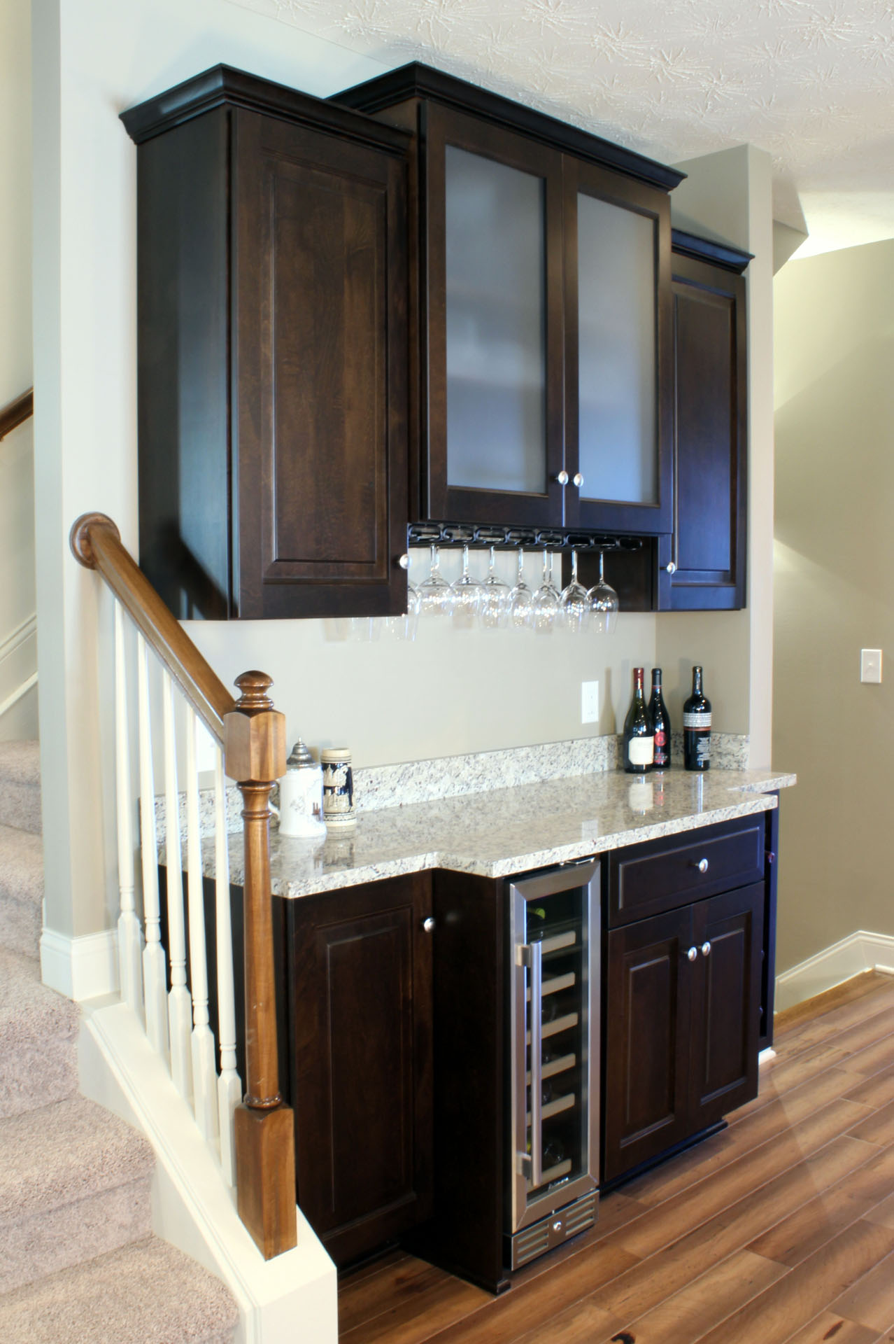Traditional bar cabinetry, built by Trillium for the Morningside project