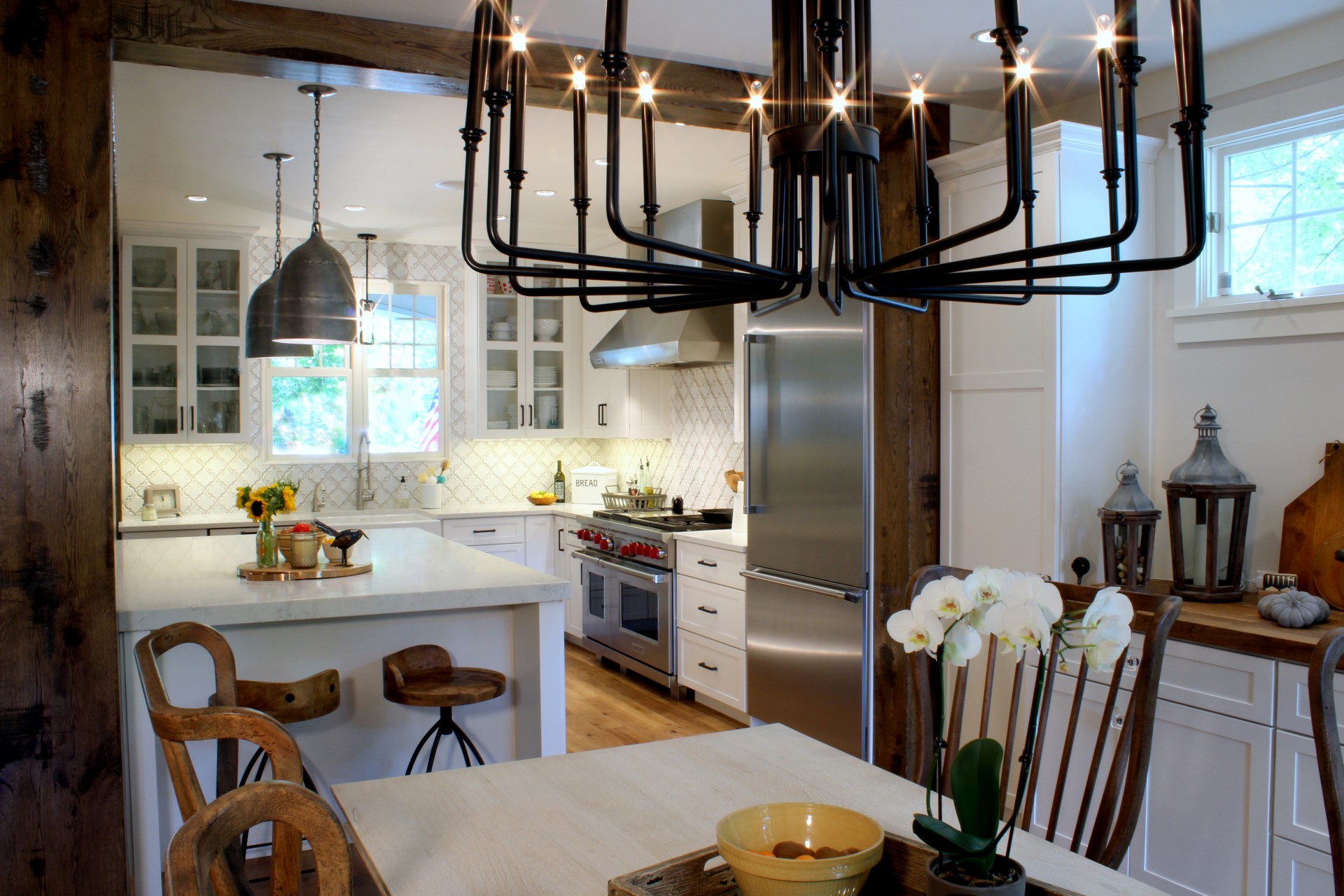 Painted cottage kitchen, built by Trillium in Zionsville